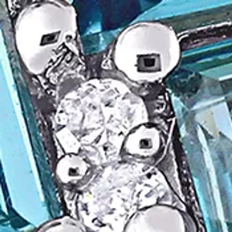 3.62 ct. t.w. Blue Topaz and 1/10 Diamond Brick Mosaic Ring 10K White Gold