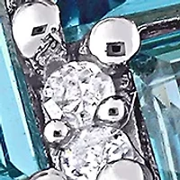 3.62 ct. t.w. Blue Topaz and 1/10 Diamond Brick Mosaic Ring 10K White Gold