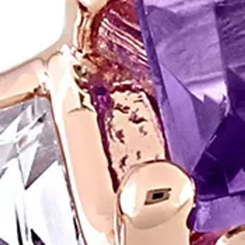 Amethyst and White Topaz Semi-Eternity Ring 10k Rose Gold