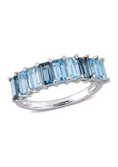 2.5 ct. t.w. Blue Topaz Semi-Eternity Ring Sterling Silver