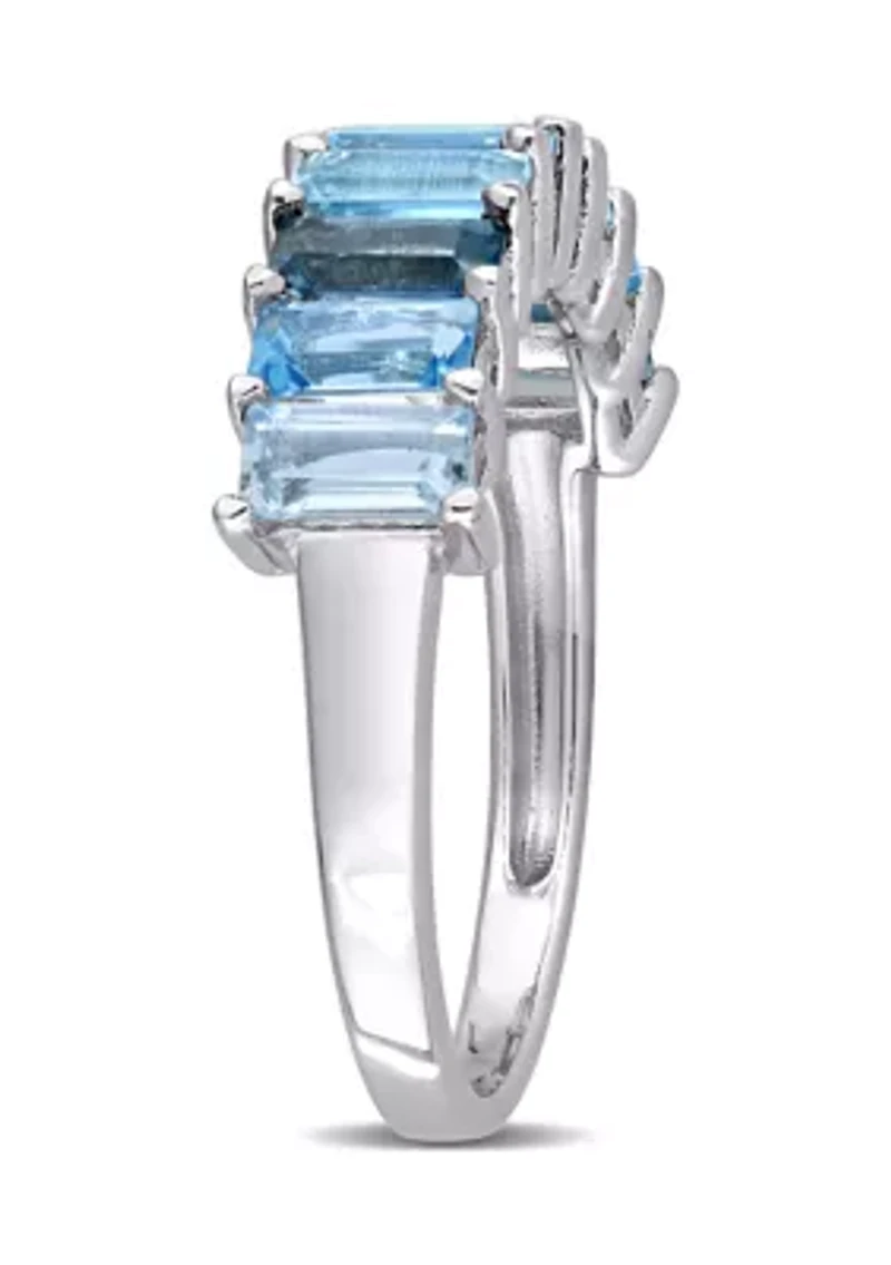 2.5 ct. t.w. Blue Topaz Semi-Eternity Ring Sterling Silver