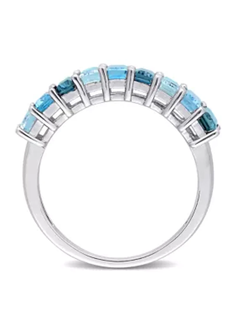 2.5 ct. t.w. Blue Topaz Semi-Eternity Ring Sterling Silver