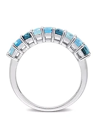 2.5 ct. t.w. Blue Topaz Semi-Eternity Ring Sterling Silver