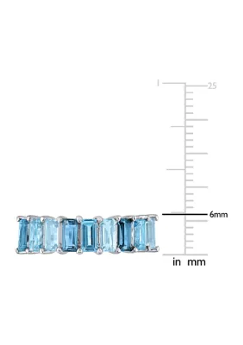 2.5 ct. t.w. Blue Topaz Semi-Eternity Ring Sterling Silver