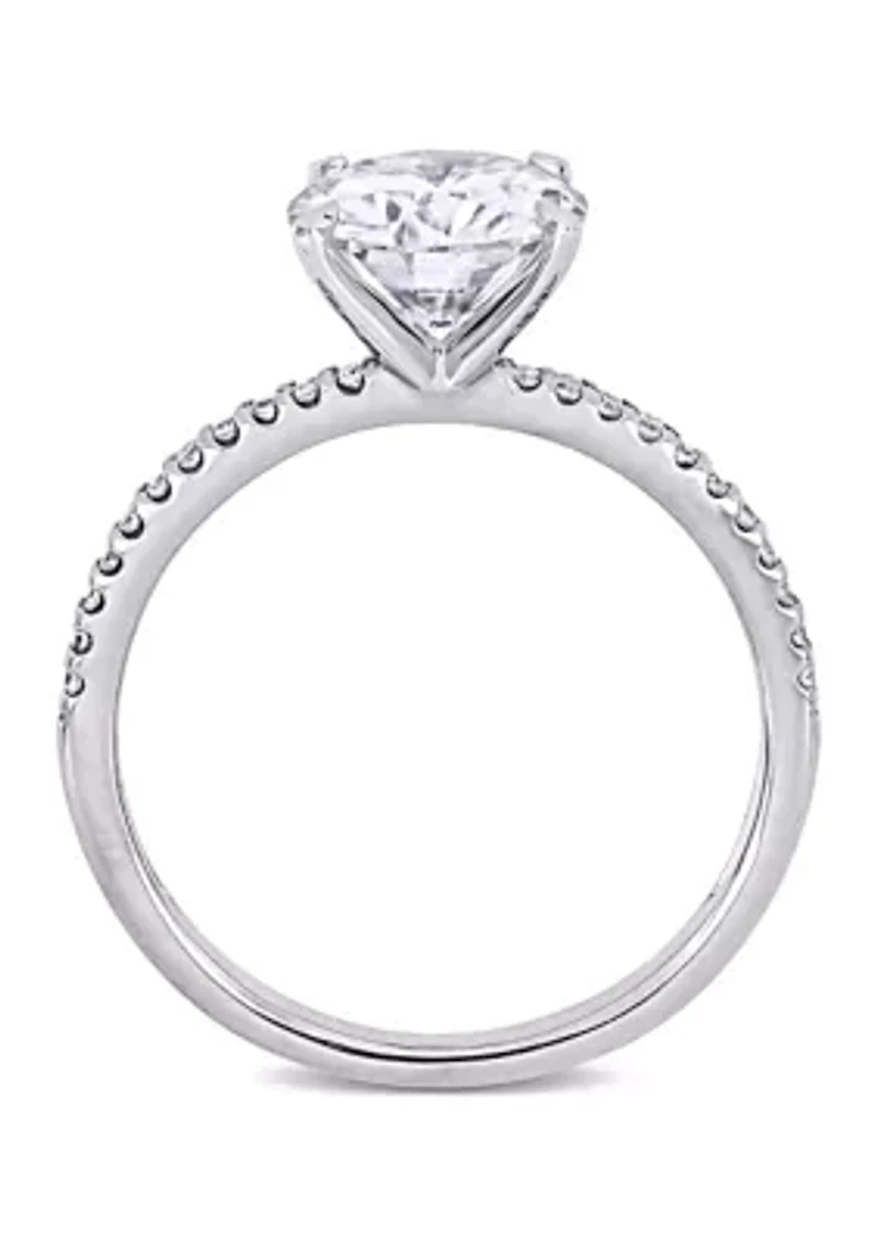 Lab Created 2 ct. t.w. Moissanite, 1/10 Diamond  Engagement Ring 14k White Gold
