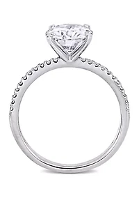Lab Created 2 ct. t.w. Moissanite, 1/10 Diamond  Engagement Ring 14k White Gold