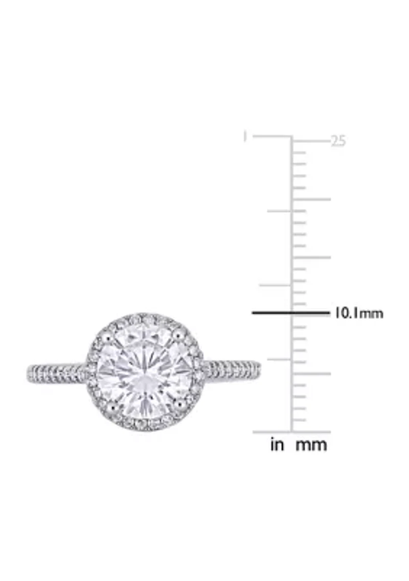 Lab Created 2 ct. t.w. Moissanite and 1/4 Diamond Engagement Ring 14k White Gold