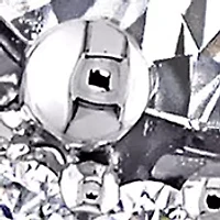 1.5 ct. t.w. Lab Created Moissanite Square Halo Crossover Engagement Ring 10K White Gold