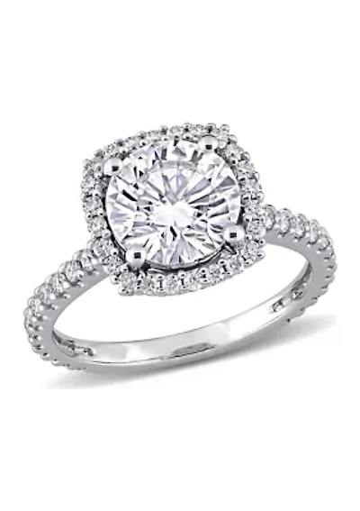 2.5 ct. t.w. Lab Created Moissanite Halo Engagement Ring 10K White Gold