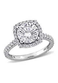 2.5 ct. t.w. Lab Created Moissanite Halo Engagement Ring 10K White Gold