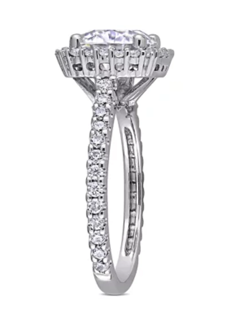 2.5 ct. t.w. Lab Created Moissanite Halo Engagement Ring 10K White Gold