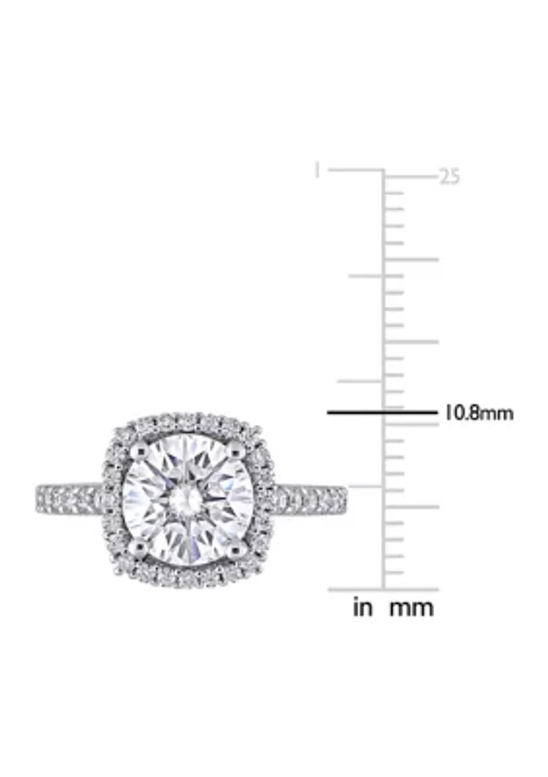 2.5 ct. t.w. Lab Created Moissanite Halo Engagement Ring 10K White Gold