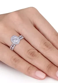 1.5 ct. t.w. Lab Created Moissanite Halo Infinity Bridal Ring Set 10K White Gold