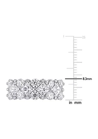3.62 ct. t.w. Lab Created Moissanite and 1/10 Diamond Cluster Ring 10K White Gold