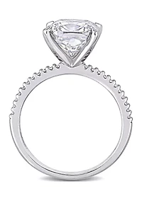 3.5 ct. t.w. Lab Created Moissanite and 1/10 Diamond Engagement Ring 14K White Gold