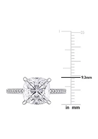 3.5 ct. t.w. Lab Created Moissanite and 1/10 Diamond Engagement Ring 14K White Gold