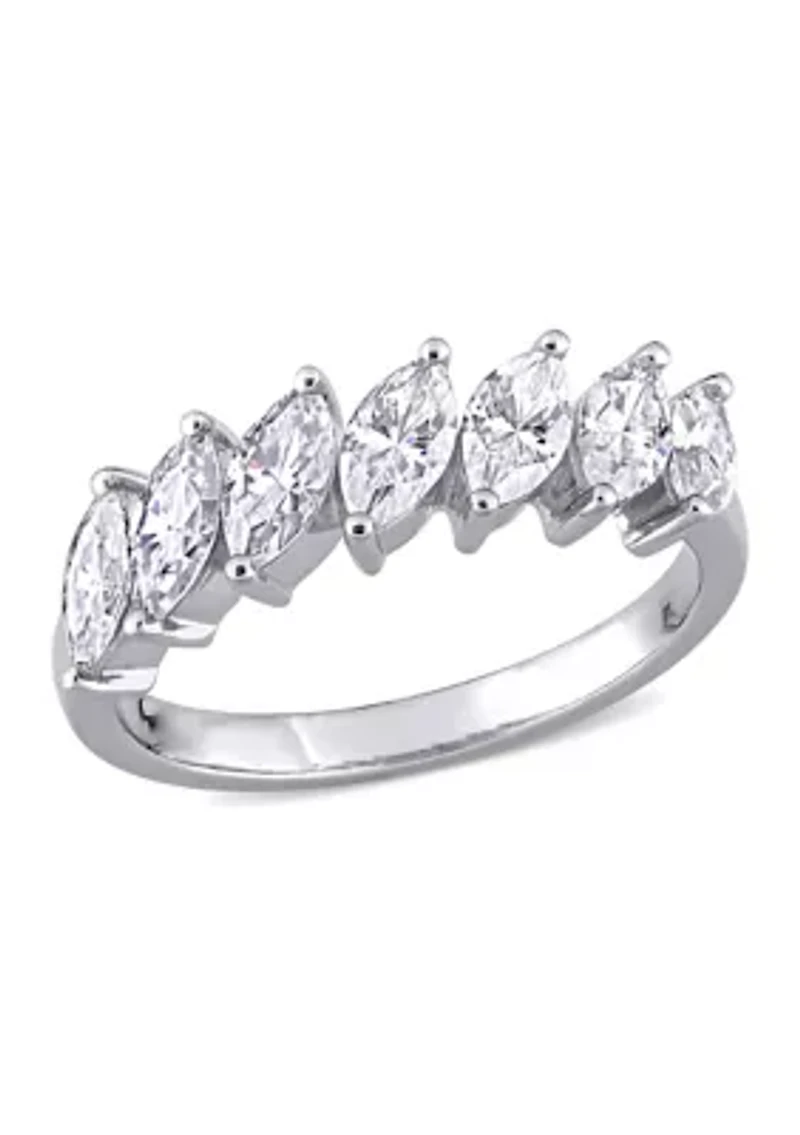 3.5 ct. t.w. Marquise-Cut Lab Created Moissanite Anniversary Ring 10K White Gold