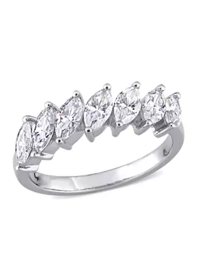 3.5 ct. t.w. Marquise-Cut Lab Created Moissanite Anniversary Ring 10K White Gold