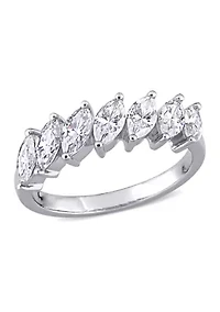 3.5 ct. t.w. Marquise-Cut Lab Created Moissanite Anniversary Ring 10K White Gold