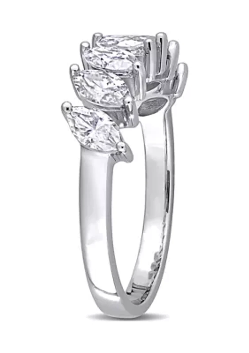 3.5 ct. t.w. Marquise-Cut Lab Created Moissanite Anniversary Ring 10K White Gold