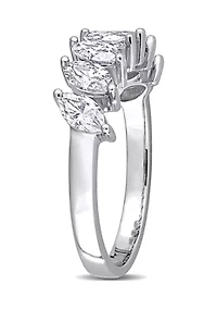 3.5 ct. t.w. Marquise-Cut Lab Created Moissanite Anniversary Ring 10K White Gold