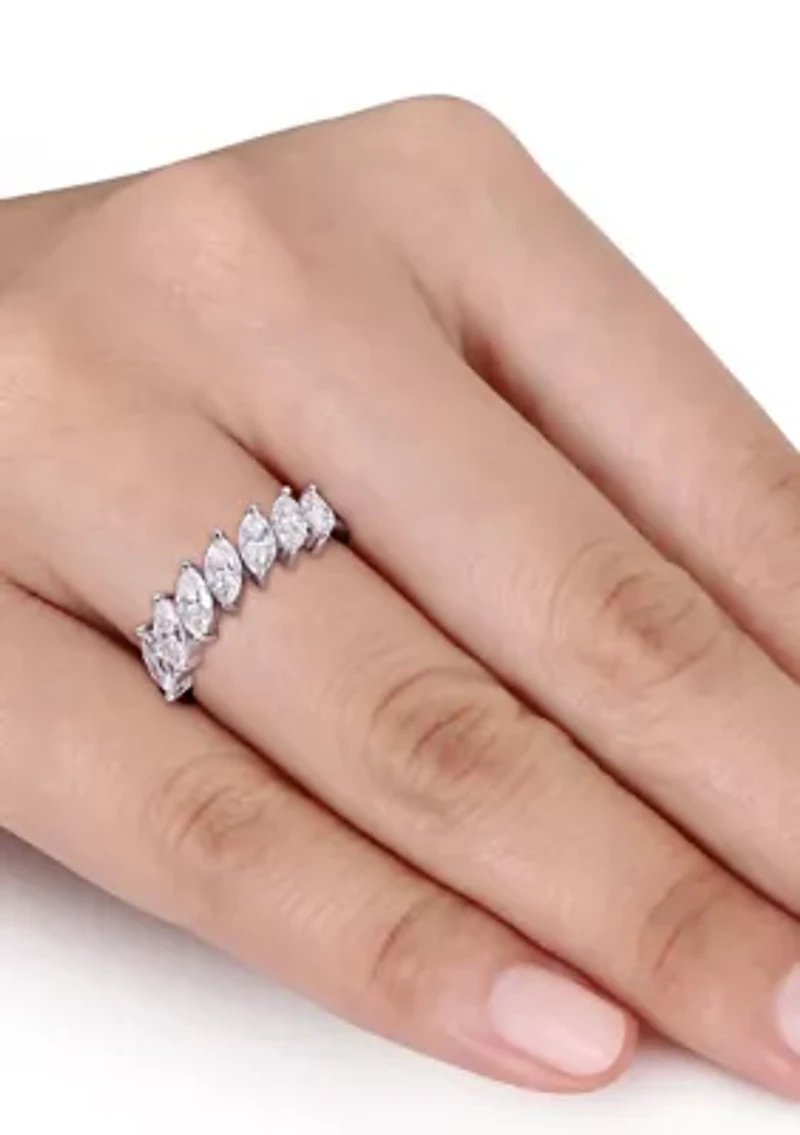 3.5 ct. t.w. Marquise-Cut Lab Created Moissanite Anniversary Ring 10K White Gold