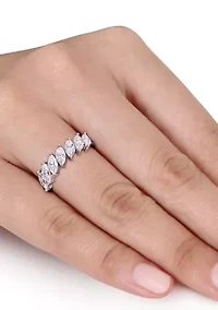 3.5 ct. t.w. Marquise-Cut Lab Created Moissanite Anniversary Ring 10K White Gold