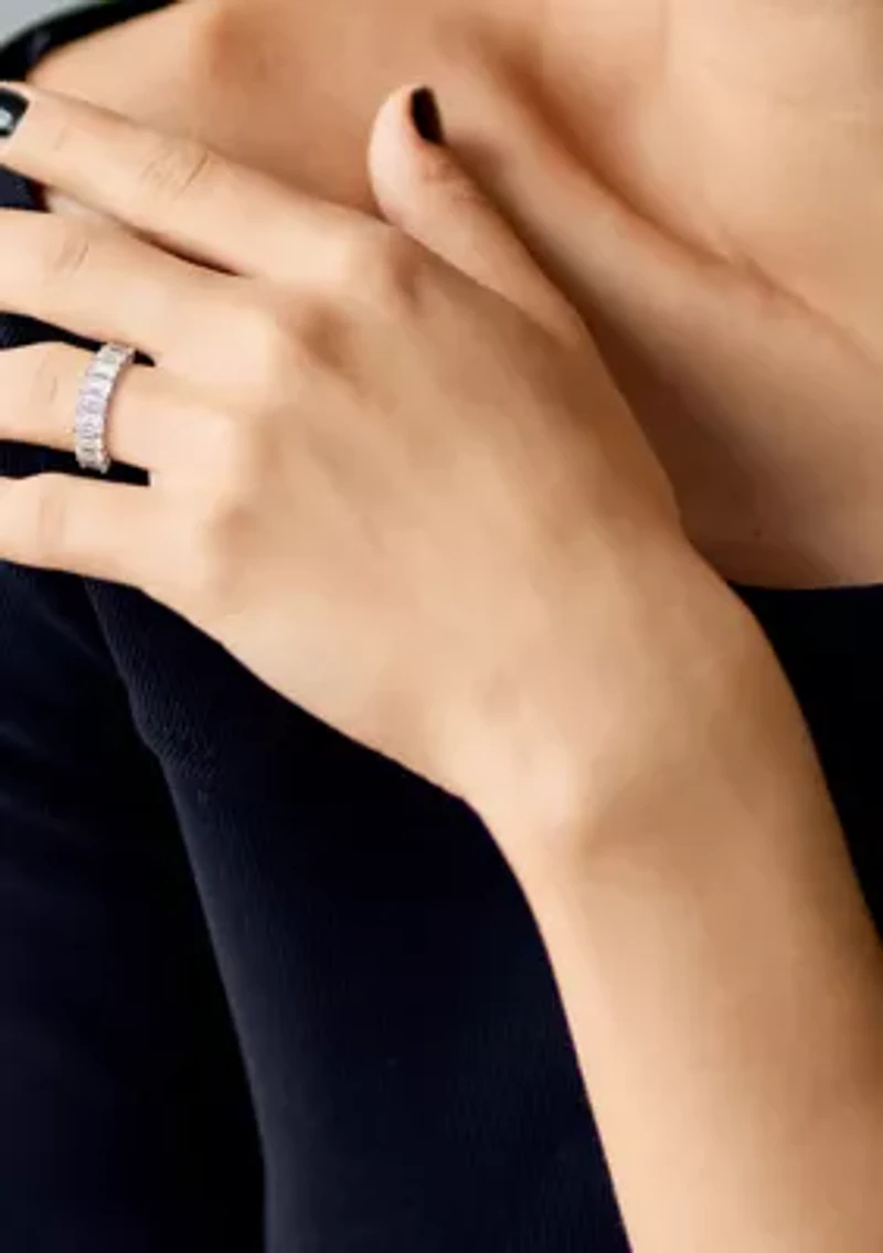 2.75 ct. t.w. Emerald-Cut Lab Created Moissanite Semi-Eternity Ring 10K White Gold