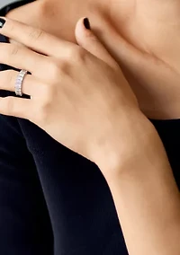 2.75 ct. t.w. Emerald-Cut Lab Created Moissanite Semi-Eternity Ring 10K White Gold