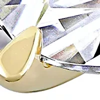 Lab Created 2 ct. t.w. Moissanite and 1/10 Diamond Solitaire Engagement Ring 14k Yellow Gold