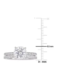 Lab Created 2 ct. t.w. Moissanite and 1/4 Diamond Bridal Set 14k White Gold