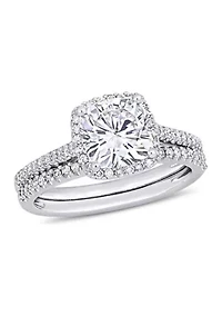 Lab Created Moissanite & Diamond Bridal Ring Set