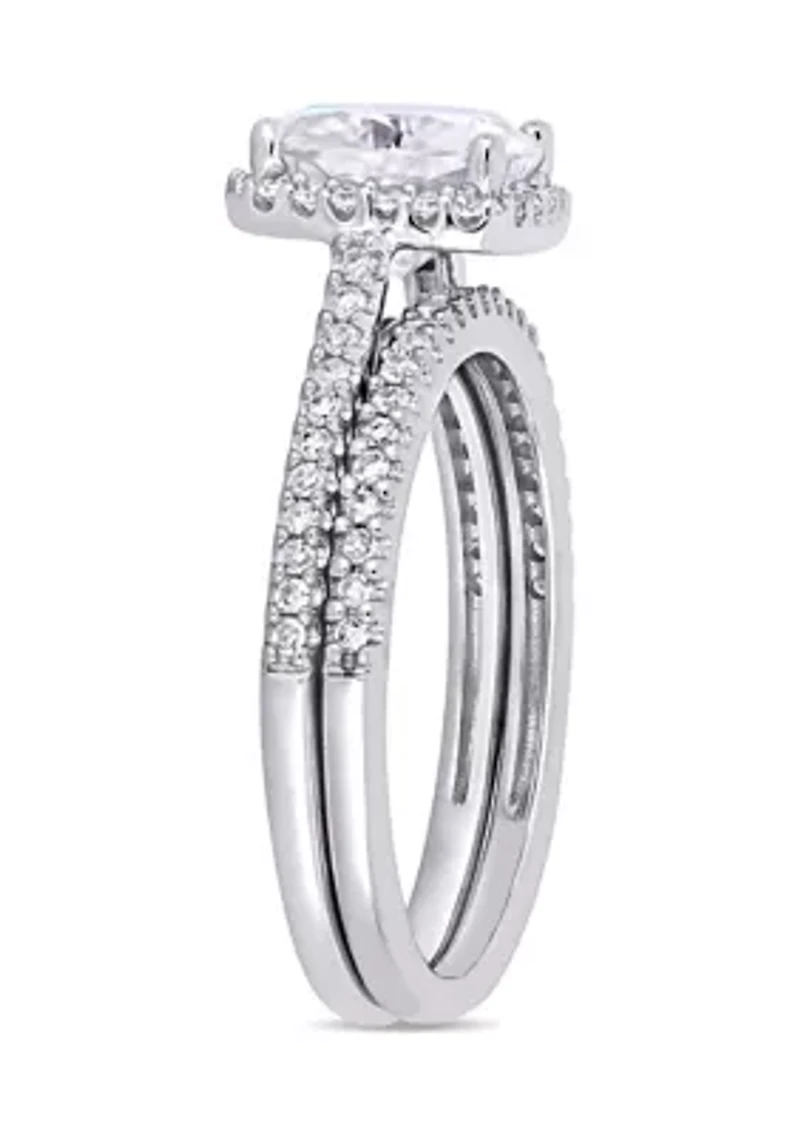 Lab Created Moissanite & Diamond Bridal Ring Set