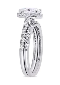 Lab Created Moissanite & Diamond Bridal Ring Set