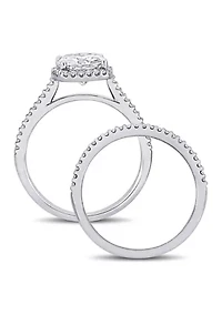 Lab Created Moissanite & Diamond Bridal Ring Set