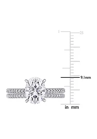 Lab Created 2 ct. t.w. Oval Moissanite and 1/4 Diamond Bridal Ring Set 14k Gold
