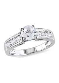 1.5 ct. t.w. Created White Sapphire Engagement Ring Sterling Silver