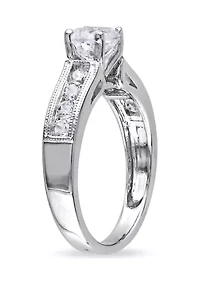 1.5 ct. t.w. Created White Sapphire Engagement Ring Sterling Silver