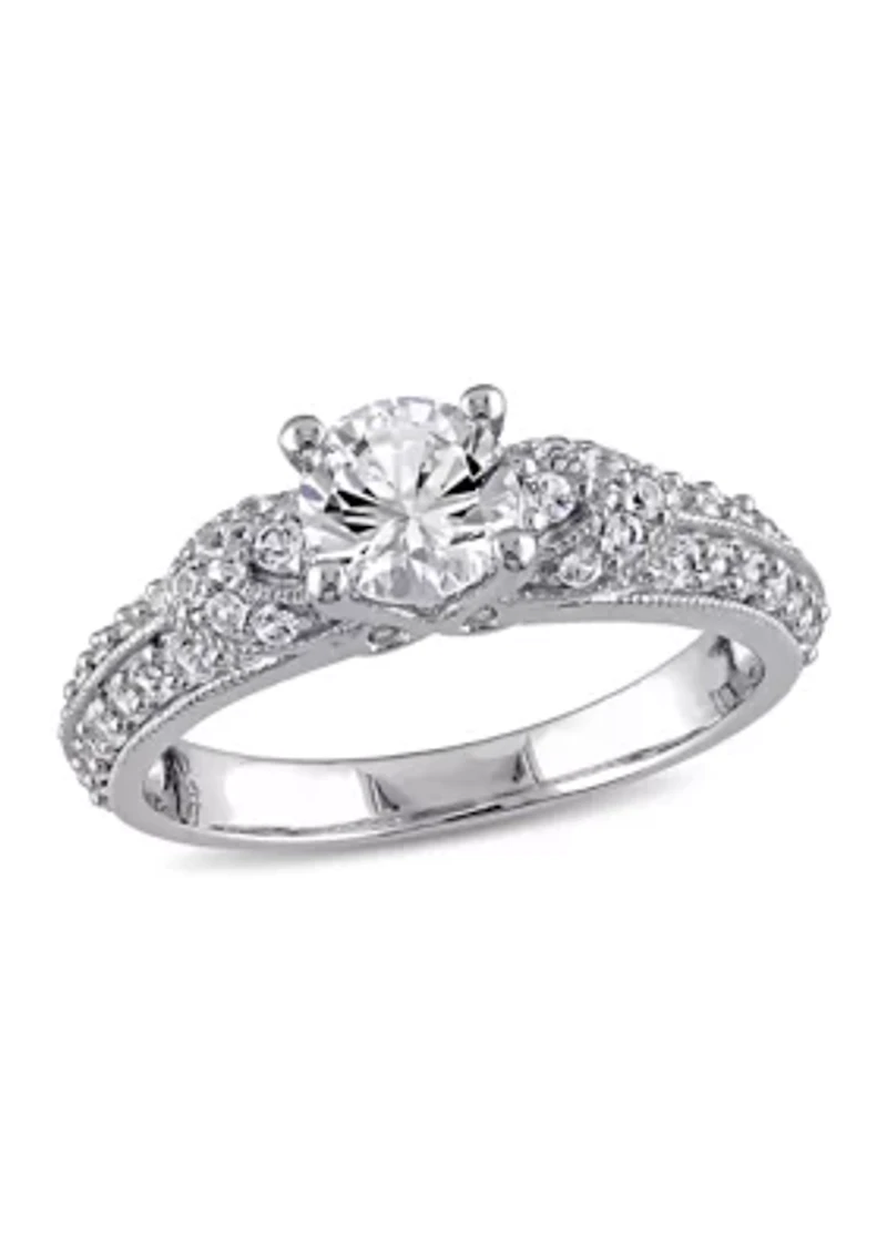1.62 ct. t.w. Created White Sapphire Engagement Ring Sterling Silver