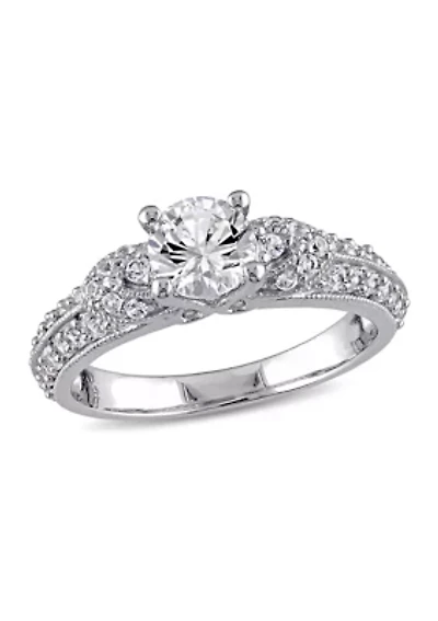 1.62 ct. t.w. Created White Sapphire Engagement Ring Sterling Silver