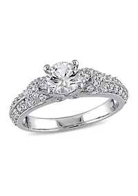 1.62 ct. t.w. Created White Sapphire Engagement Ring Sterling Silver