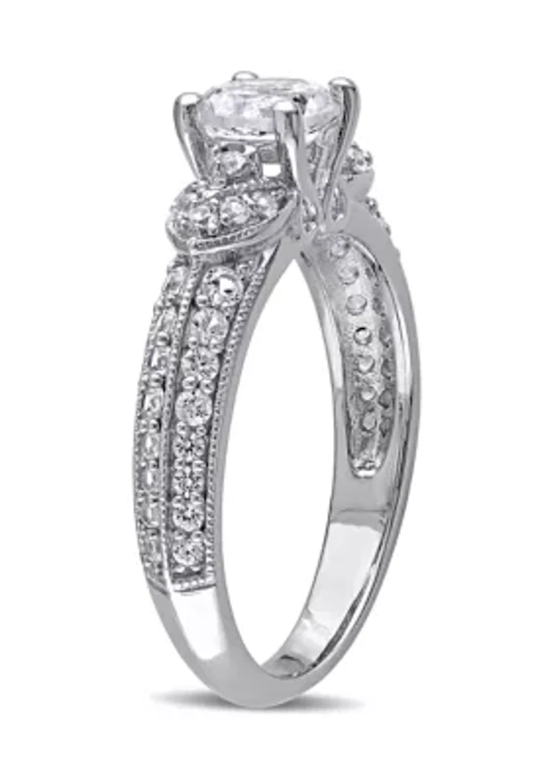 1.62 ct. t.w. Created White Sapphire Engagement Ring Sterling Silver
