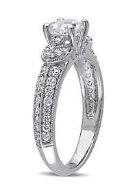 1.62 ct. t.w. Created White Sapphire Engagement Ring Sterling Silver