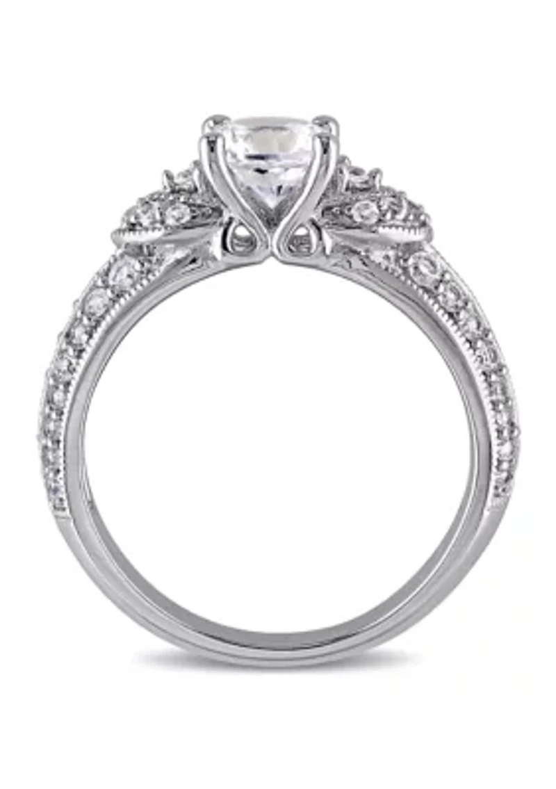 1.62 ct. t.w. Created White Sapphire Engagement Ring Sterling Silver