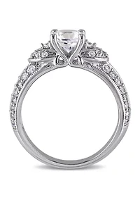 1.62 ct. t.w. Created White Sapphire Engagement Ring Sterling Silver