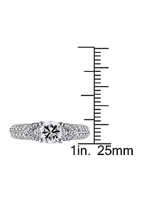 1.62 ct. t.w. Created White Sapphire Engagement Ring Sterling Silver