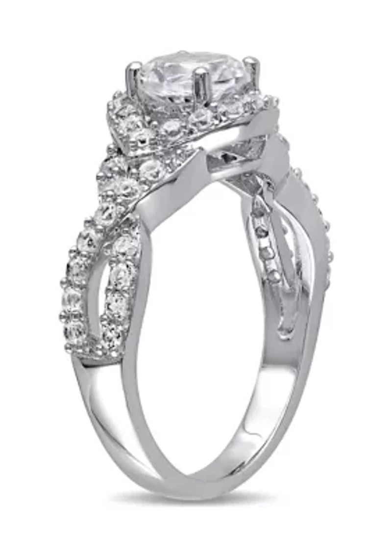2.2 ct. t.w. Created White Sapphire Crossover Twist Engagement Ring Sterling Silver