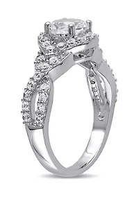 2.2 ct. t.w. Created White Sapphire Crossover Twist Engagement Ring Sterling Silver