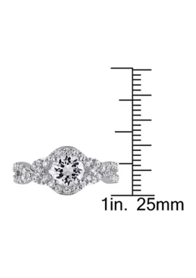 2.2 ct. t.w. Created White Sapphire Crossover Twist Engagement Ring Sterling Silver