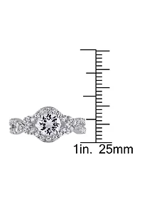 2.2 ct. t.w. Created White Sapphire Crossover Twist Engagement Ring Sterling Silver